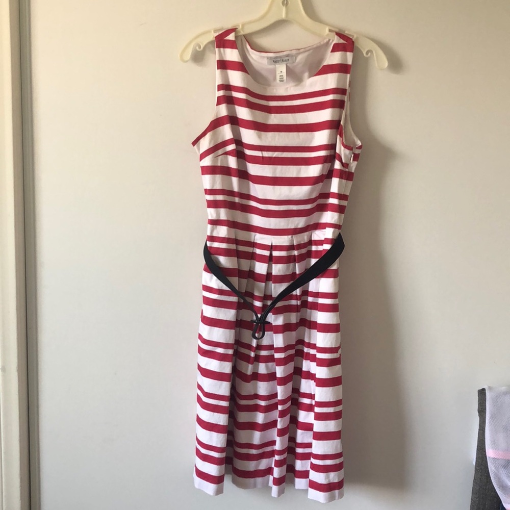 5/$15 WHBM Red & White Stripe Dress. size 10